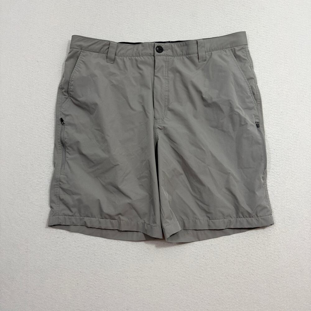 Orvis Tech Shorts Men's 40 Gray 10" Inseam Flat Front Outdoors Hiking Fishing